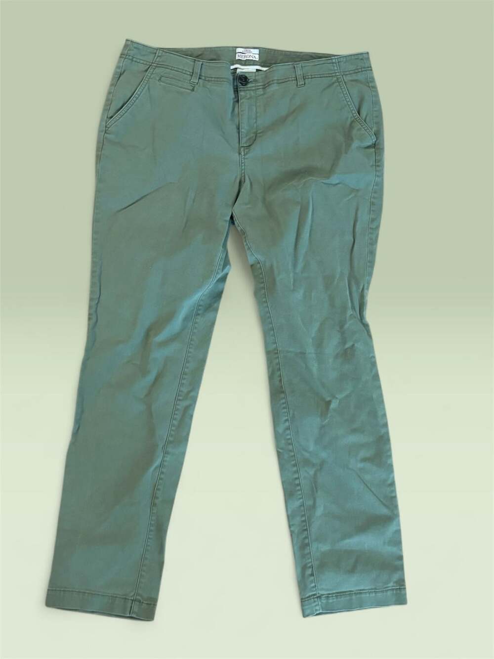 Merona Chino Pants Size 14 Green Modern Fit Cotton Stretch